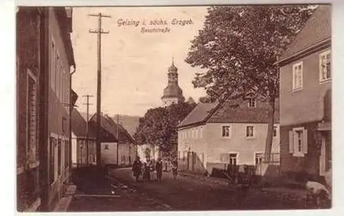 56613 Feldpost Ak Geising im Erzgebirge Hauptstrasse 1916