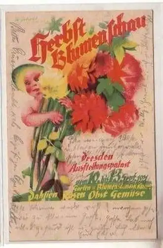 53475 Ak Herbst Blumenschau Dresden Ausstellungspalast 1921