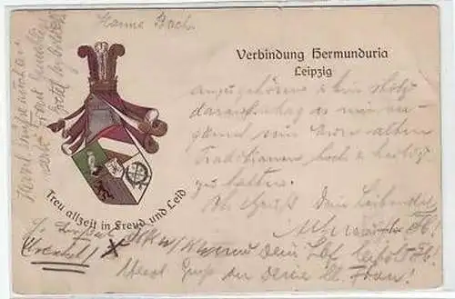 24/92 Ak Studentika Leipzig Verbindung Hermunduria 1921