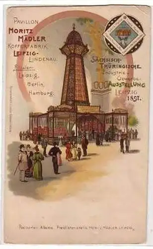 25/11 Ak Lithografie Leipzig Gewerbe-Ausstellung 1897