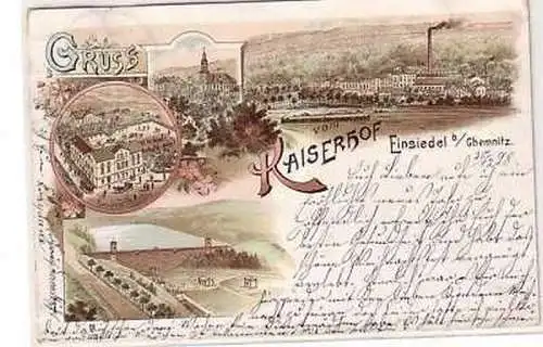 09471 Ak Lithographie Gruß aus Einsiedel bei Chemnitz