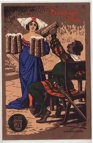 14/11 Reklame Ak Brauerei Naumann Bräu um 1910