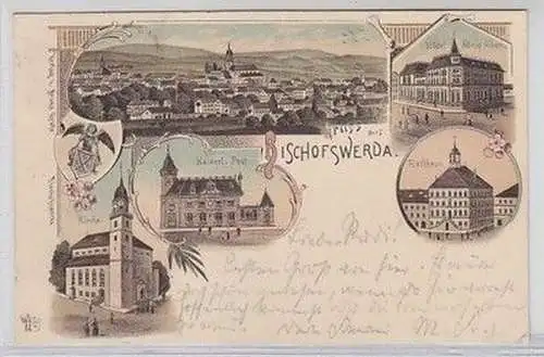 59322 Ak Lithographie Gruß aus Bischofswerda 1897