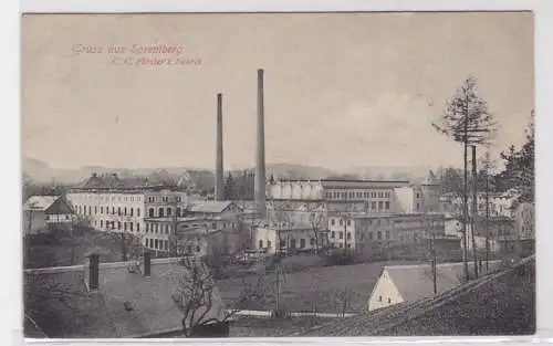 91131 Ak Gruß aus Spremberg C.C. Försters Fabrik 1947