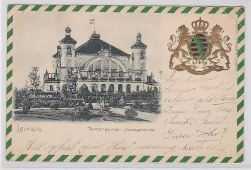 98037 Präge Ak Leipzig Palmengarten Hauptgebäude 1902