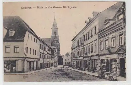 69427 Feldpost Ak Oederan Blick in die große Kirchgasse 1918