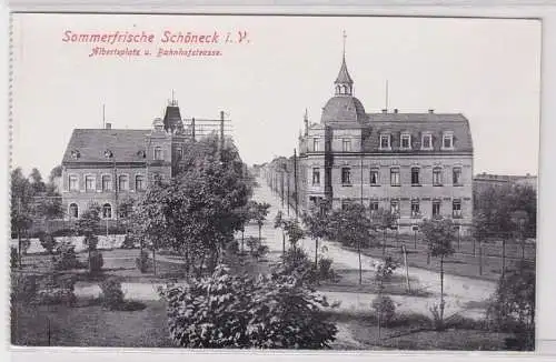 70251 AK Sommerfrische Schöneck im Vogtland - Albertsplatz & Bahnhofstrasse