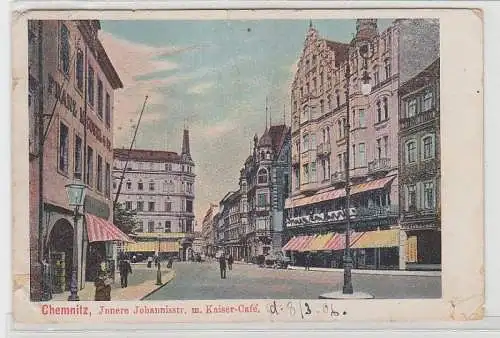 68164 Ak Chemnitz Innere Johannisstrasse mit Kaiser Café 1906