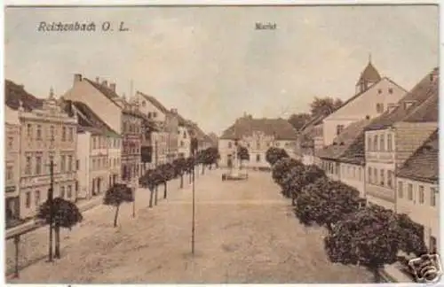 14772 AK Reichenbach O. L., Markt um 1920