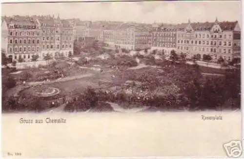 18586 Ak Gruss aus Chemnitz Rosenplatz um 1900