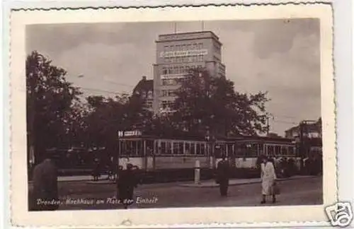 28264 Ak Dresden Hochhaus am Platz der Einheit 1954