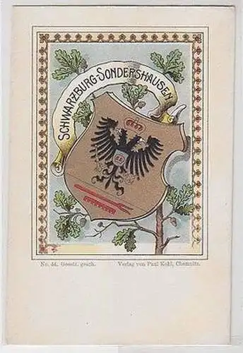 56912 Wappen Ak Lithographie Fürstentum Schwarzburg Sondershausen um 1900