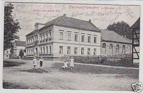 35283 Ak Teichwolframsdorf bei Werdau Gasthof um 1920