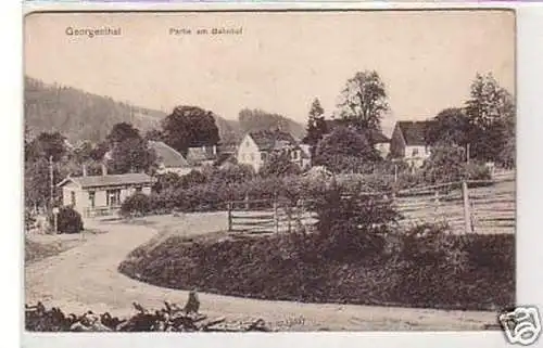 27894 Ak Georgenthal Partie am Bahnhof um 1910