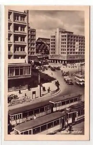 28385 Ak Berlin Alexanderplatz mit Straßenbahnen 1951