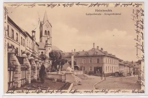 62256 Ak Helmbrechts Luitpoldstraße und Blick auf Kriegerdenkmal 1930