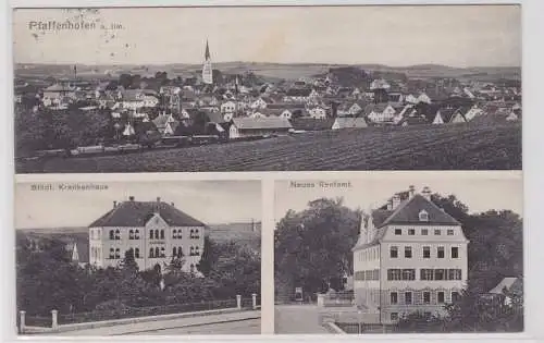 92306 Mehrbild Feldpost AK Pfaffenhoffen - Städt. Krankenhaus & Rentamt 1916