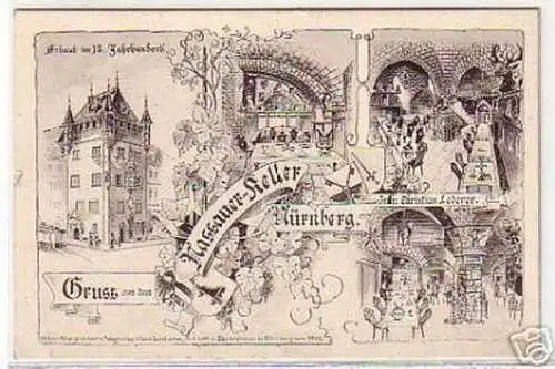 08153 Ak Gruß aus dem Nassauer Keller Nürnberg um 1920