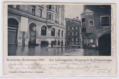 32138 AK Rosenheim - Am Ludwigsplatz, Eingang in die Färberstr., Hochwasser 1899