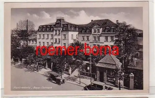 04510 Ak Marktredwitz Bayer. Ostmark Bahnhof-Hotel um 1940