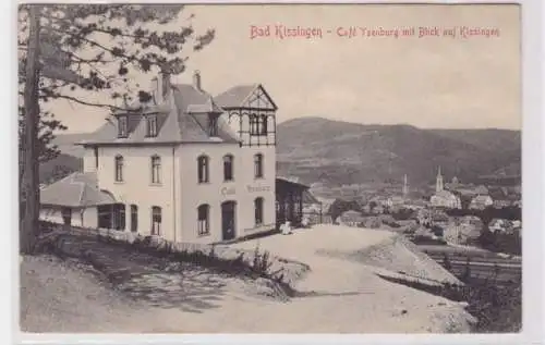 80465 AK Bad Kissingen - Café Ysenburg mit Blick auf Kissingen 1907