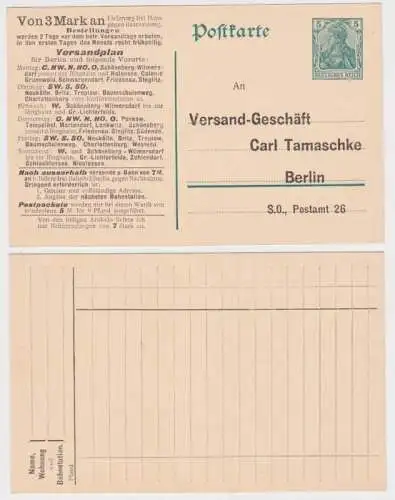 87264 Ganzsachen Postkarte P90 Zudruck Versand-Geschäft Carl Tamaschke Berlin