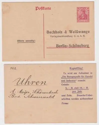 88922 DR Ganzsachen Postkarte P110 Zudruck Buchholz & Weißwange GmbH Berlin