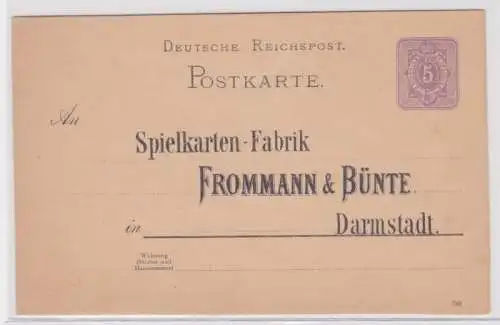 90372 DR Ganzsachen Postkarte P18 Spielkarten-Fabrik Frommann & Bünte Darmstadt