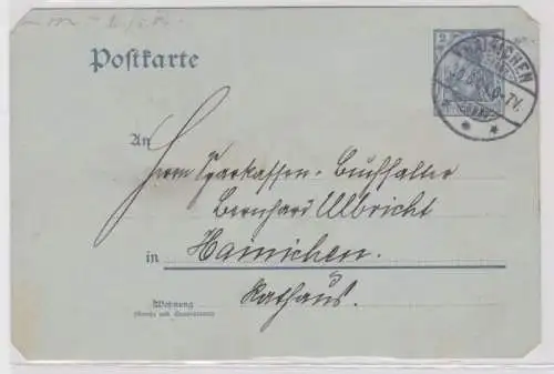 33090 DR Ganzsachen Postkarte P63X Hainichen Einladung Hauptversammlung 1904