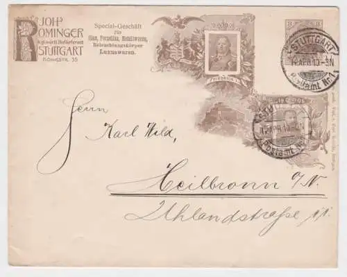 47746 DR Ganzsachen Umschlag PU Joh´s Rominger Stuttgart 1910