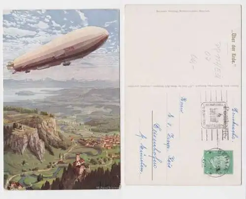 96597 DR Ganzsachen Postkarte PP117/ E3/07 Zeppelin 'Über der Erde' 1930