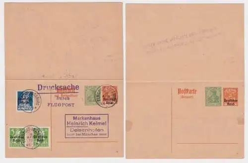 97916 DR Ganzsachen Postkarte PZD42 Flugpost Augsburg 1922