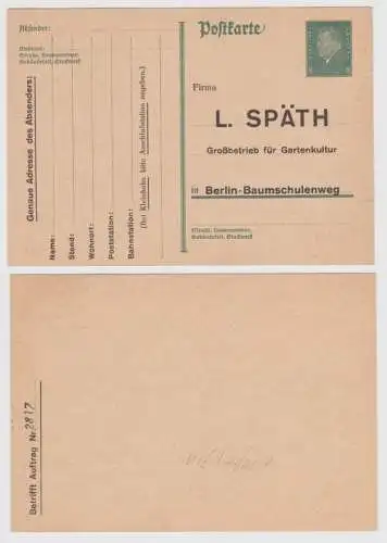 97880 DR Ganzsachen Postkarte P181 Zudruck L. Späth Großbetrieb Berlin