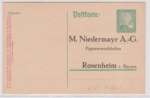 97493 DR Ganzsachen Postkarte P204 Zudruck M. Niedermayr AG Rosenheim