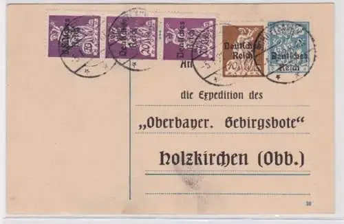 97864 DR Ganzsachen Postkarte P128 Zudruck Oberbay. Gebirgsbote Holzkirchen 1922