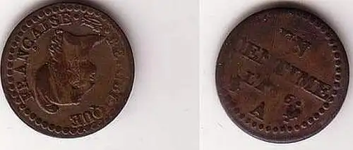 1 Centime Kupfer Münze Frankreich Lane 6 A