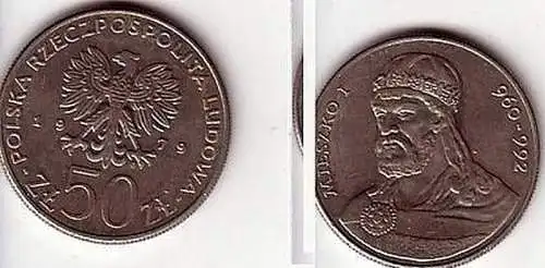 50 Zloty Nickel Münze 1979 Polnische Könige, Mieszko I.