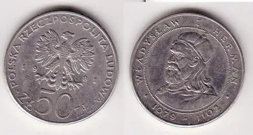 50 Zloty Nickel Münze 1981 Polnische Könige Ladislaus