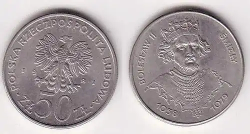 50 Zloty Nickel Münze 1981 Polnische Könige Boleslaw II