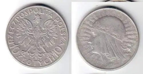 10 Zloty Silber Münze Polen 1932