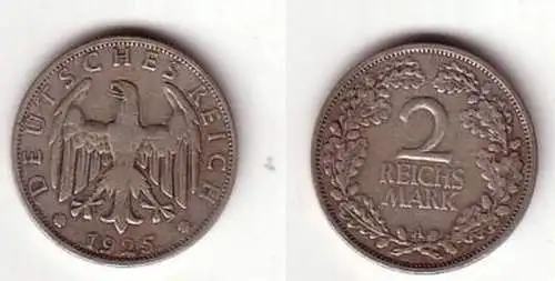 2 Mark Silber Münze Weimarer Republik 1925 A