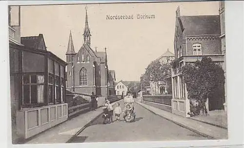 37855 Feldpost Ak Nordseebad Borkum Straßenansicht 1917