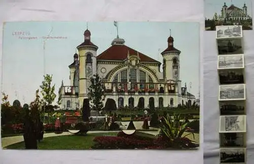 40898 Leporello Ak Leipzig Palmengarten Gesellschaftshaus 1910