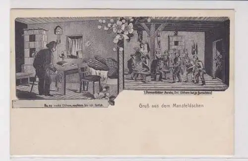 906550 Humor Ak Gruß aus dem Mansfeldschen um 1910