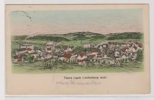 90052 Künstler AK Taura (vom Lindenberg aus) 1927