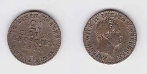 2 1/2 Silber Groschen Münze Preussen 1843 A f.ss (130912)