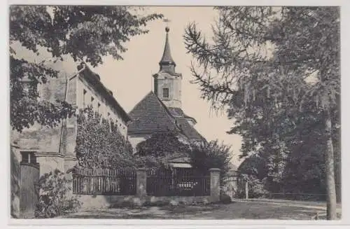 77098 Ak Sommerfrische Schmannewitz - Pfarrhaus und Kirche 1918