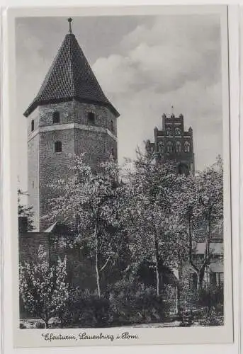 90999 Lauenburg i. Pommern - Blick auf den Efeuturm um 1920