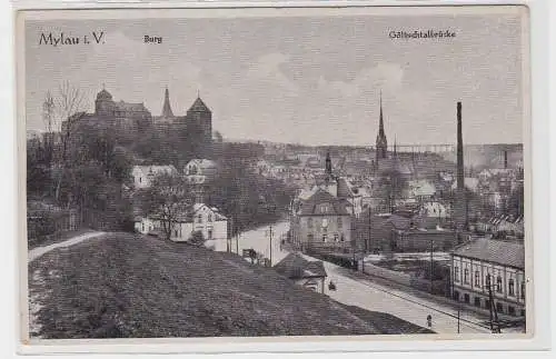 92968 AK Mylau im Vogtland - Burg & Göltzschtalbrücke