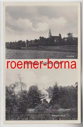 76334 Mehrbild Ak Sitzenroda Dahlener Heide Kirche, Weisses Haus um 1930